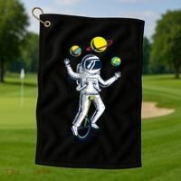 Astronaut Space Juggler Golf Towel thumb 1