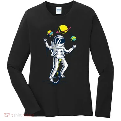 Astronaut Space Juggler Women's Long Sleeve Shirt
