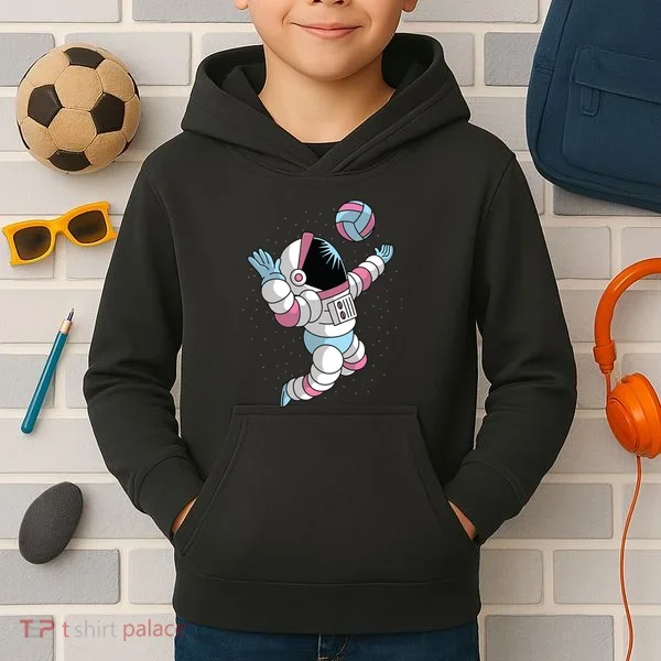 Astronaut Space Volleyball Kids Hoodie