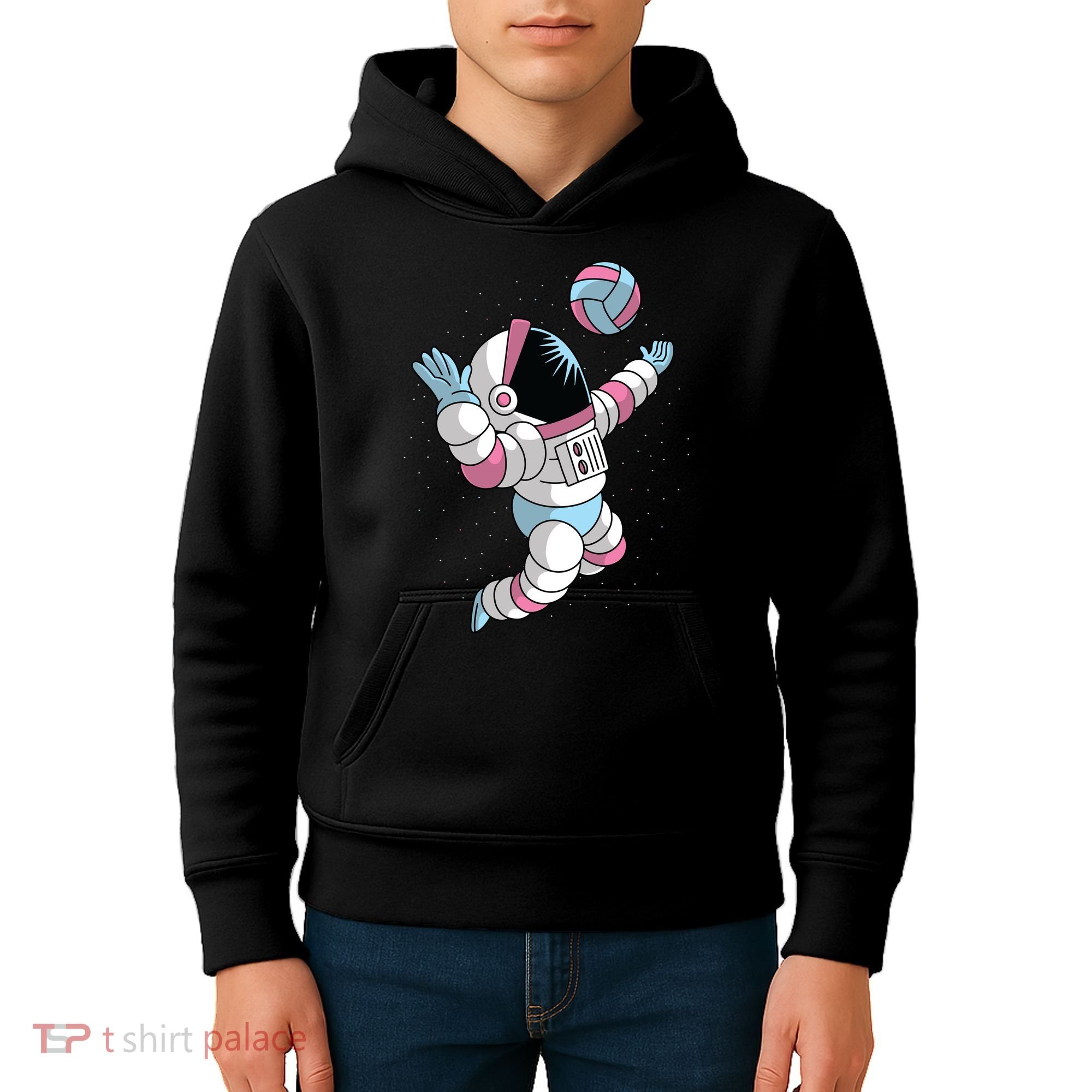 Astronaut Space Volleyball Kids Hoodie