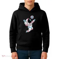 Astronaut Space Volleyball Kids Hoodie thumb 4