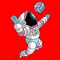 Astronaut Space Volleyball Santa Hat thumb 1