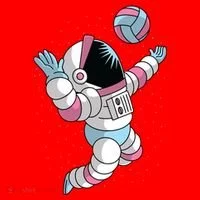 Astronaut Space Volleyball Santa Hat thumb 1