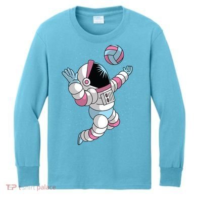 Astronaut Space Volleyball Kids Long Sleeve Shirt