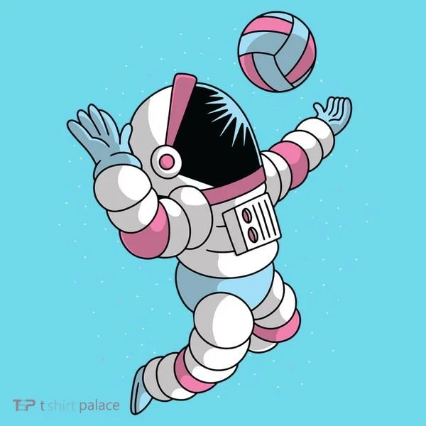 Astronaut Space Volleyball Kids Long Sleeve Shirt
