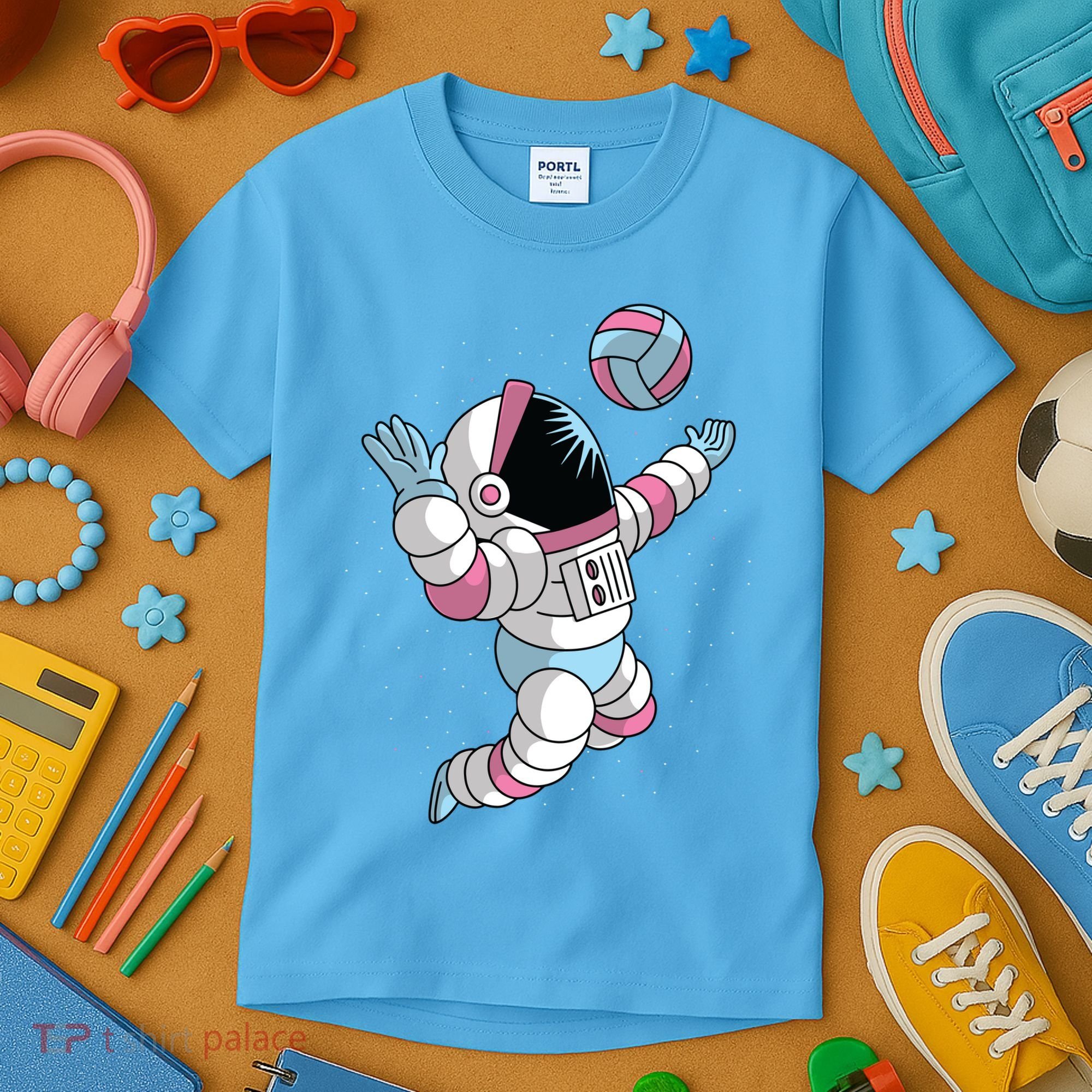 Astronaut Space Volleyball Kids T-Shirt