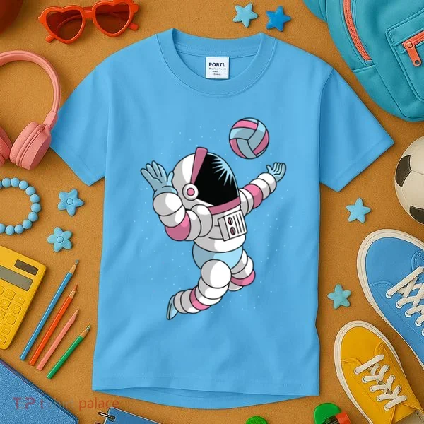 Astronaut Space Volleyball Kids T-Shirt
