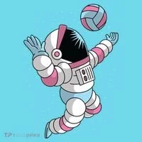 Astronaut Space Volleyball Kids T-Shirt thumb 4