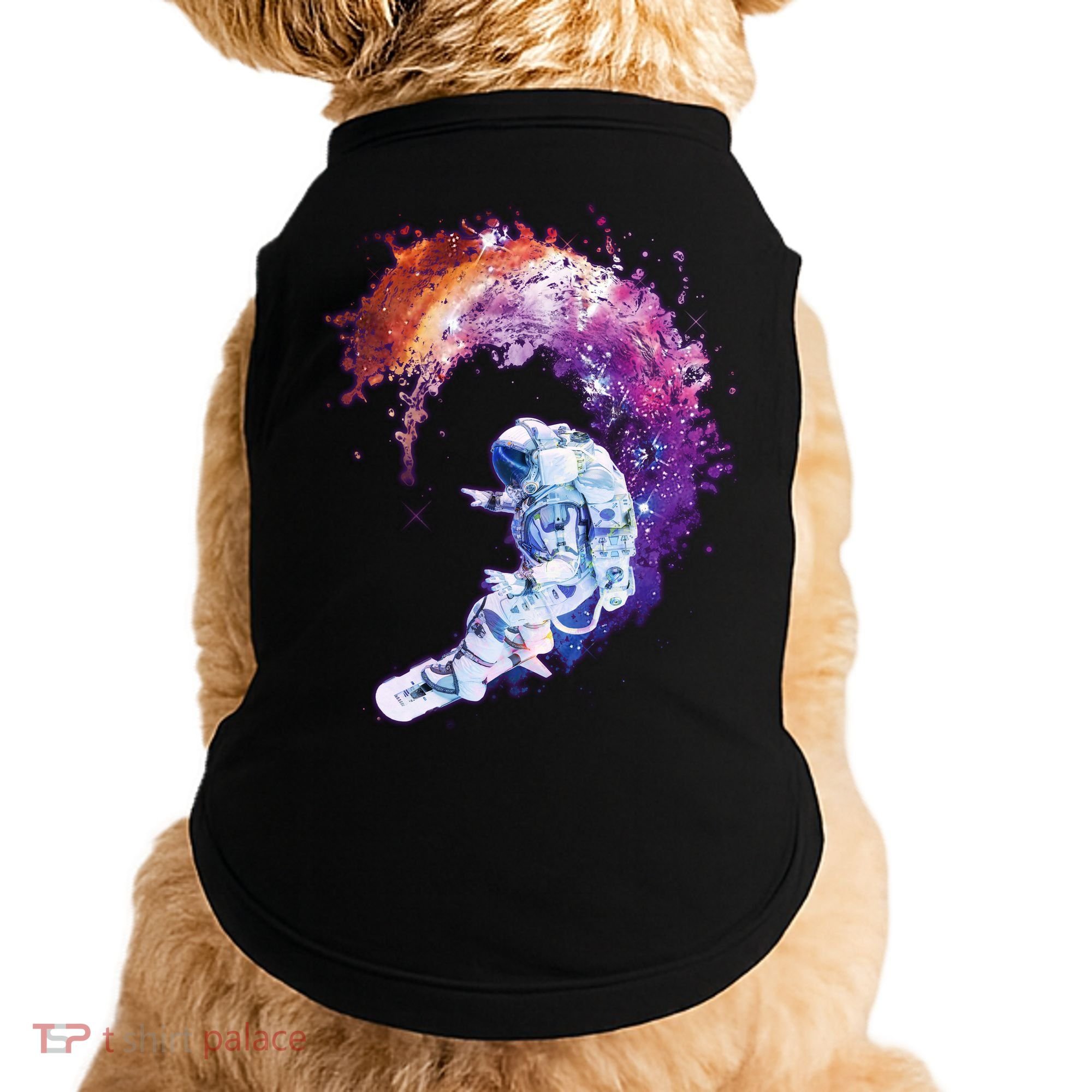 Astronaut Surfing Doggie Tank