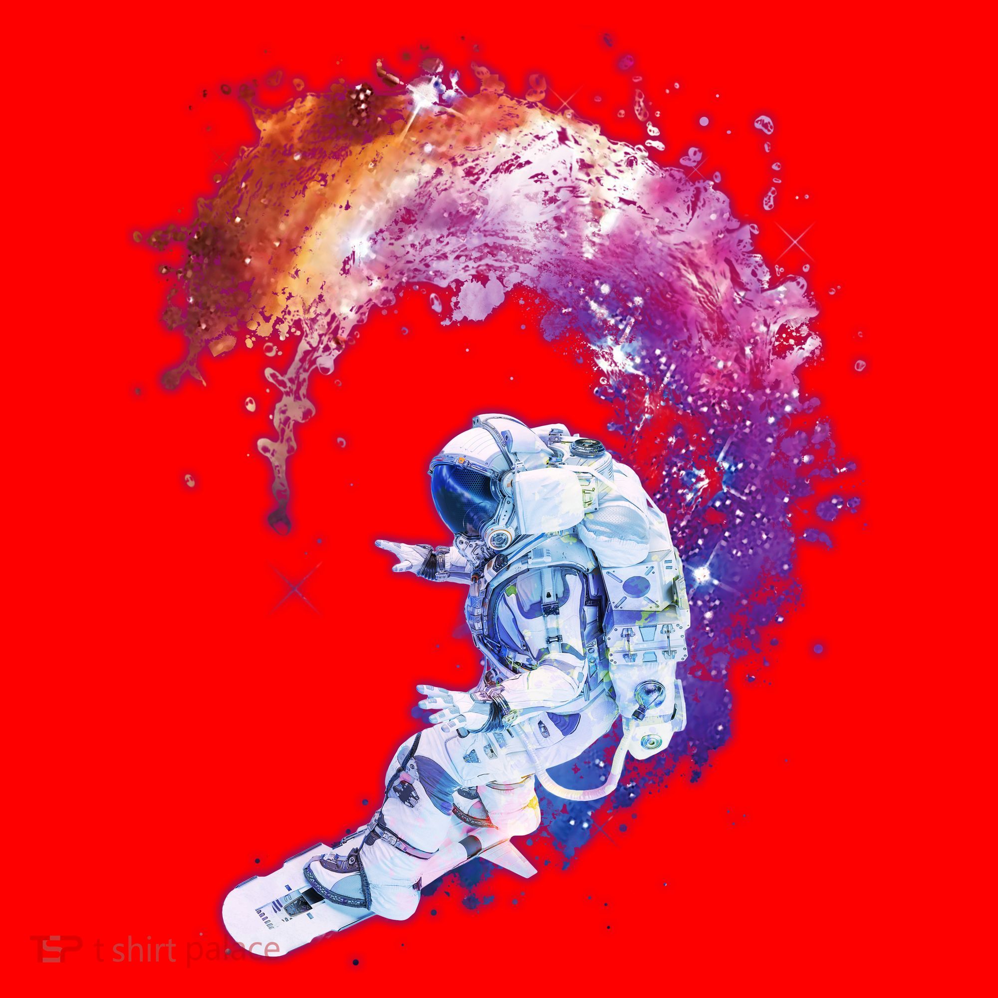 Astronaut Surfing Santa Hat
