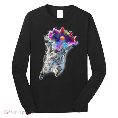 Astronaut Universe Planet Explosion Long Sleeve Shirt