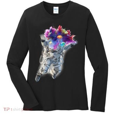 Astronaut Universe Planet Explosion Women's Long Sleeve Shirt