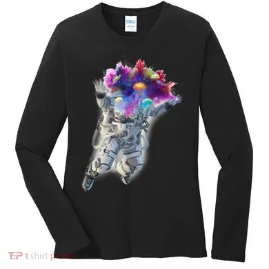 Astronaut Universe Planet Explosion Women's Long Sleeve Shirt