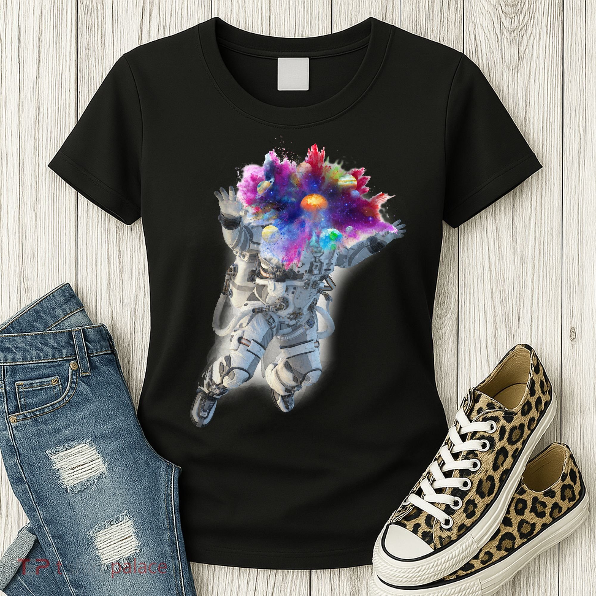 Astronaut Universe Planet Explosion Women's T-Shirt