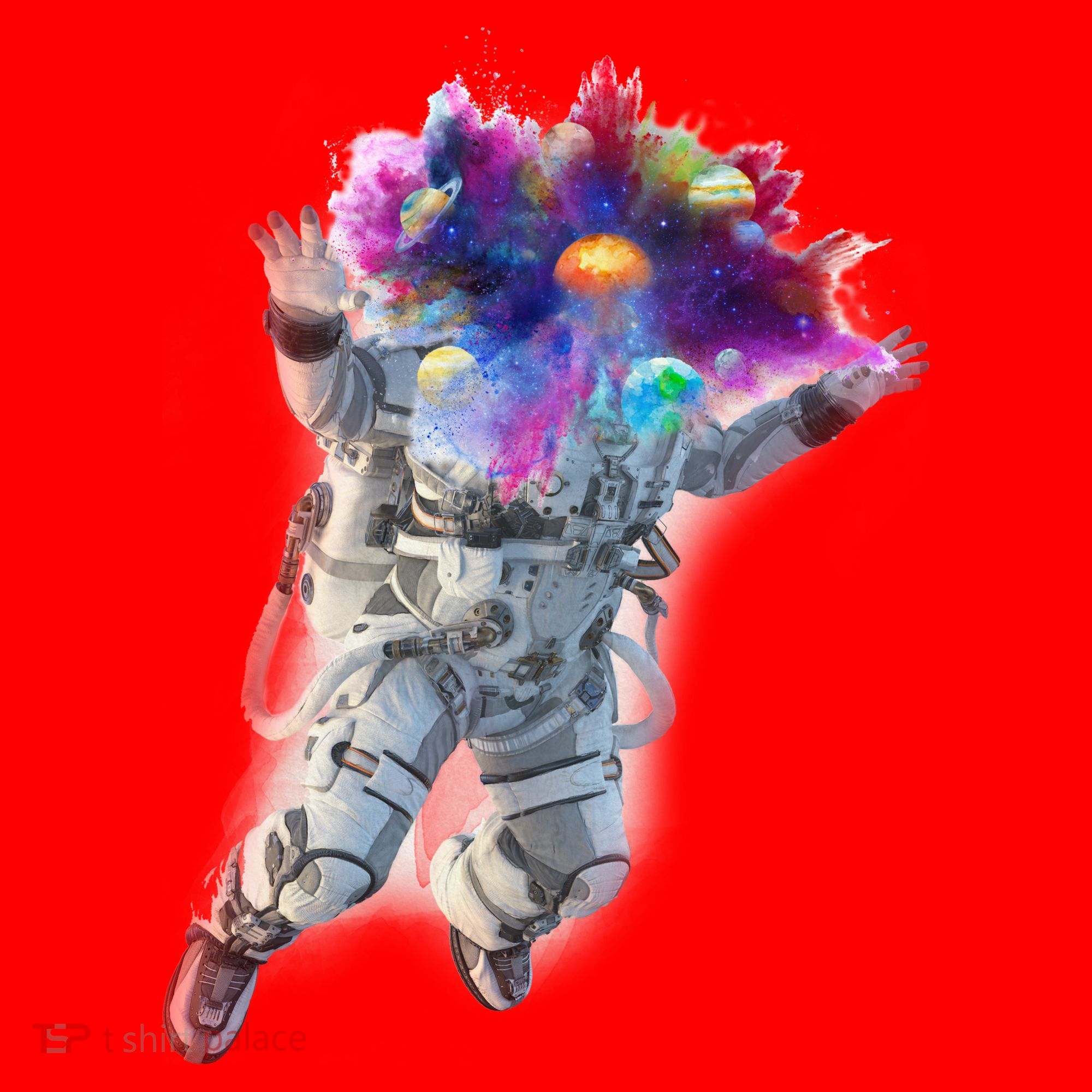 Astronaut Universe Planet Explosion Santa Hat