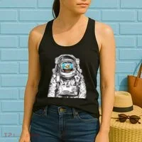 Astronaut With Goldfish Women's Tank Top thumb 2