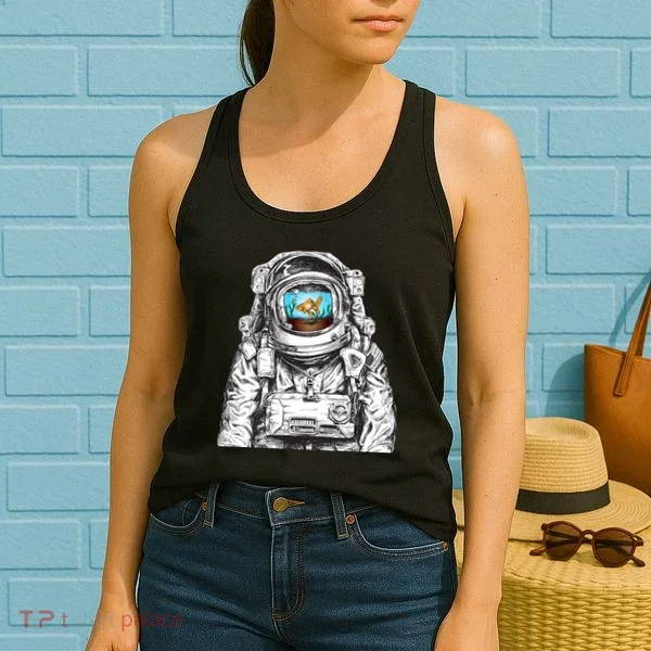 Astronaut With Goldfish Women's Tank Top