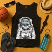 Astronaut With Goldfish Tank Top thumb 4