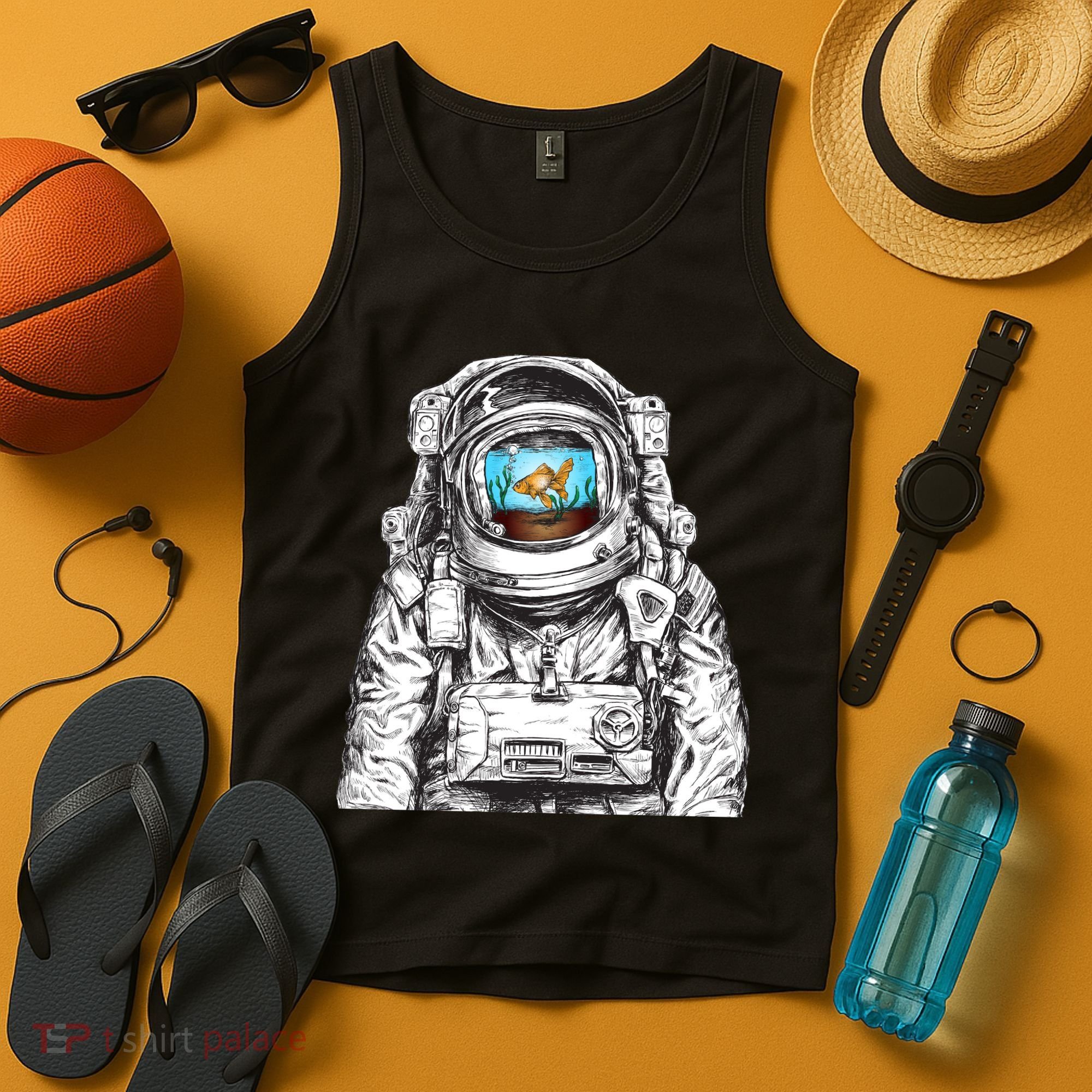 Astronaut With Goldfish Tank Top