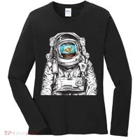Astronaut With Goldfish Women's Long Sleeve Shirt thumb 0