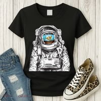 Astronaut With Goldfish Women's T-Shirt thumb 3