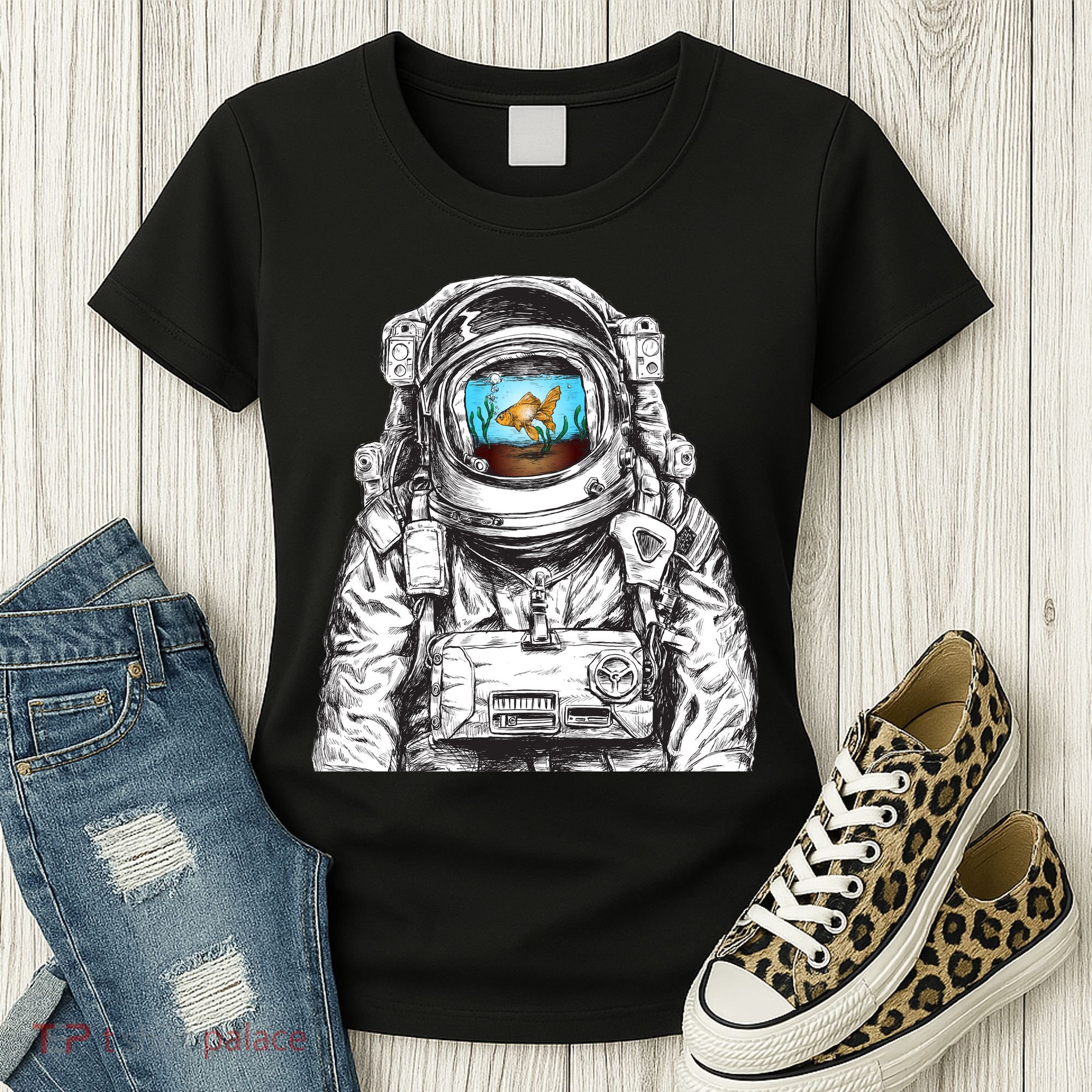 Astronaut With Goldfish Women's T-Shirt