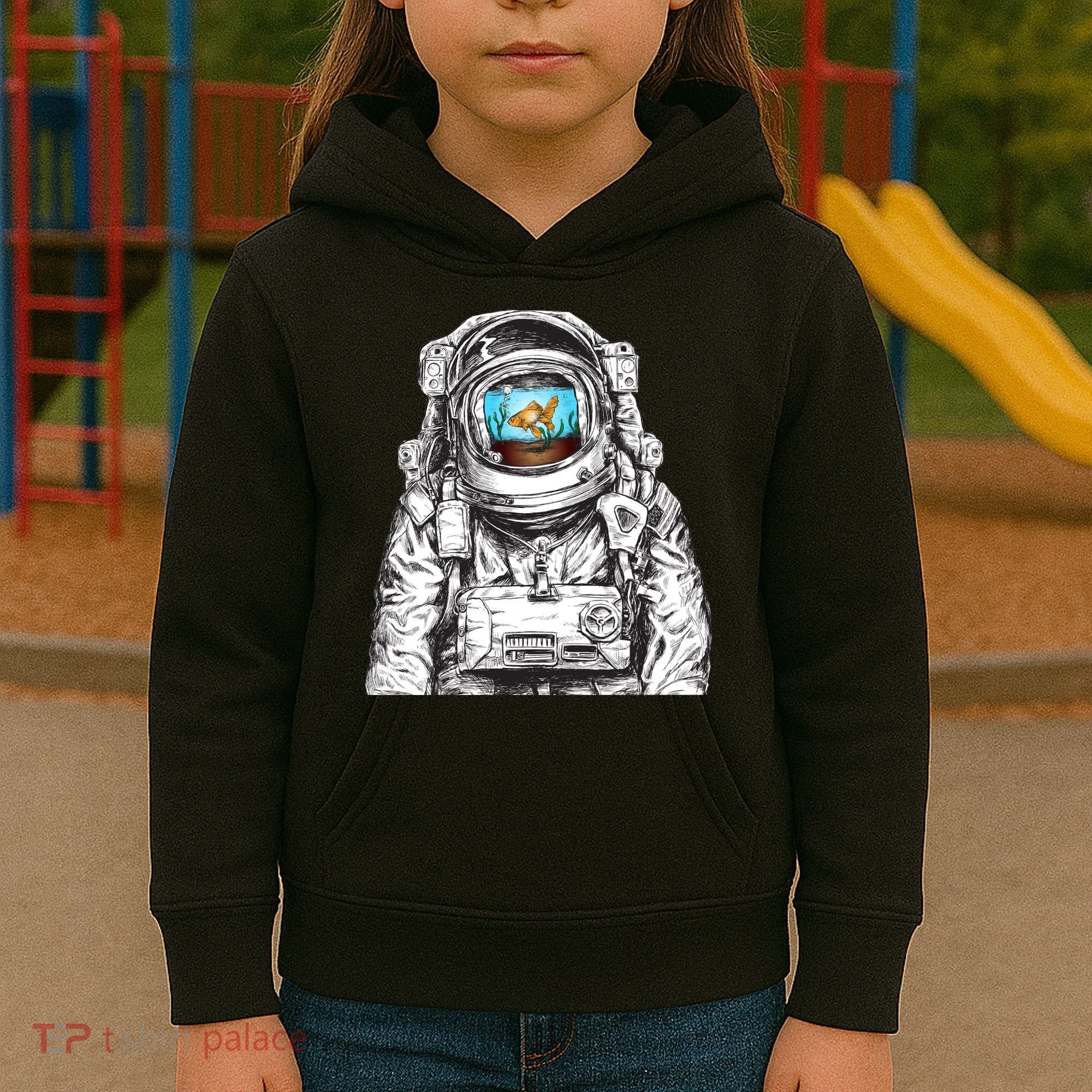 Astronaut With Goldfish Kids Hoodie