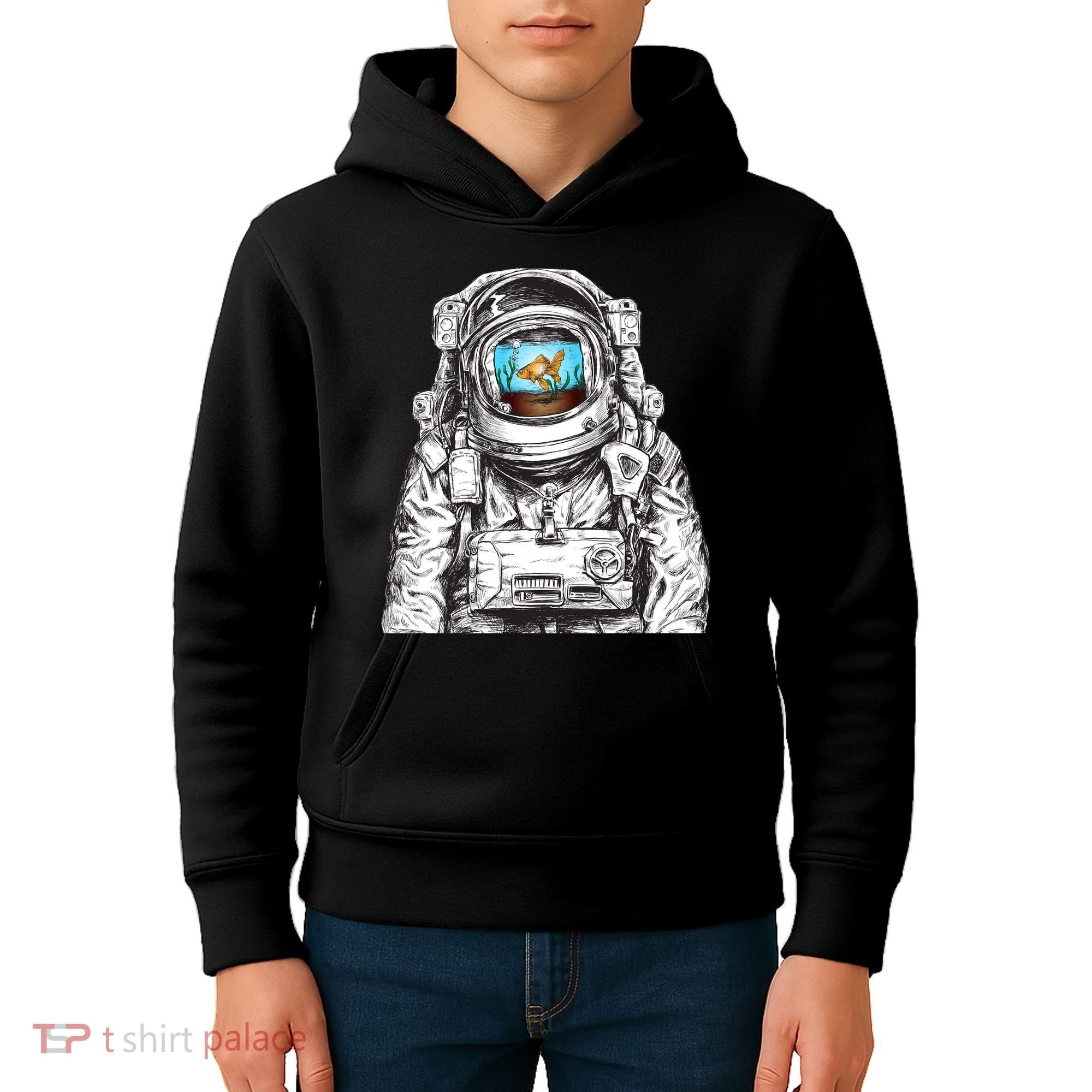 Astronaut With Goldfish Kids Hoodie