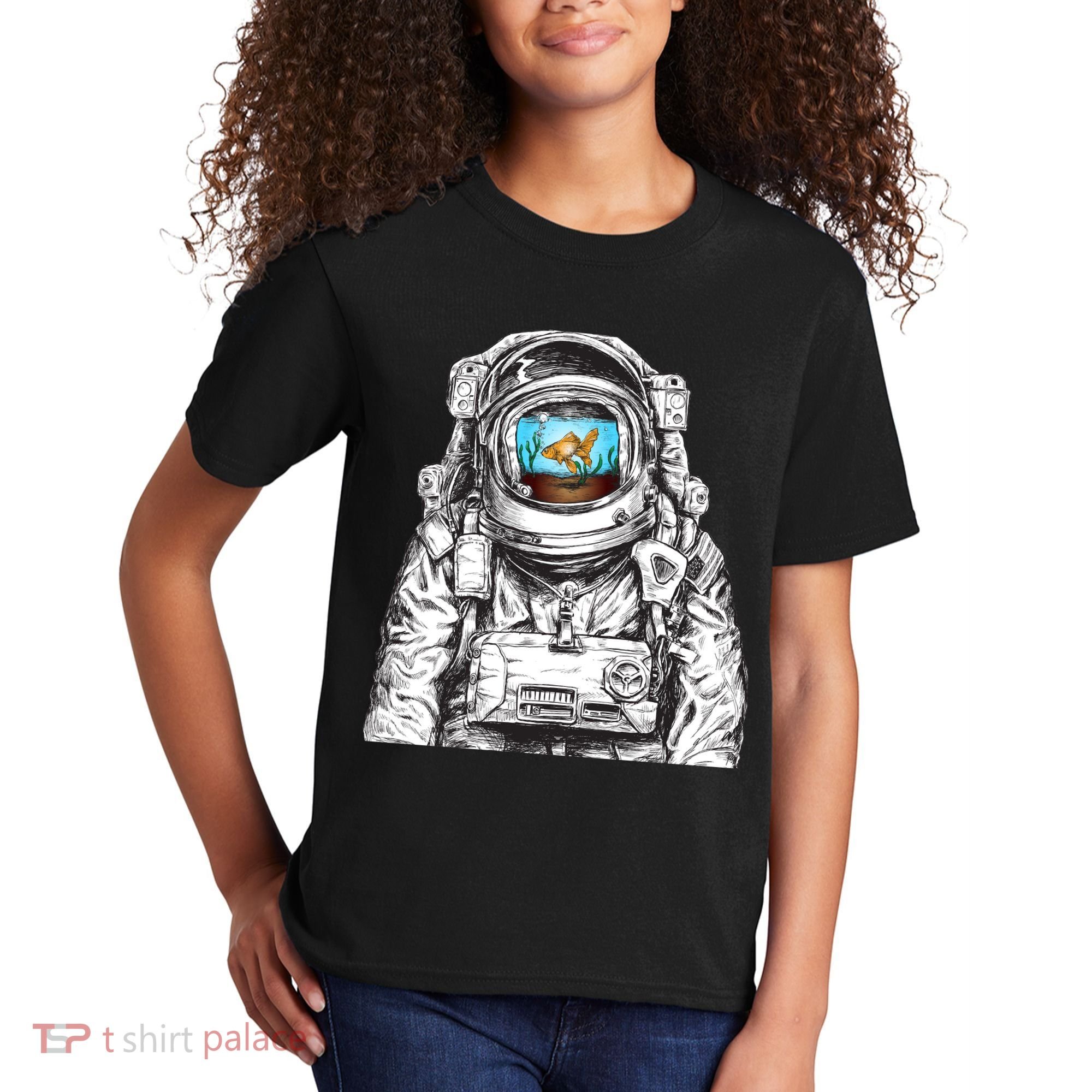Astronaut With Goldfish Kids T-Shirt