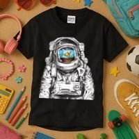 Astronaut With Goldfish Kids T-Shirt thumb 3