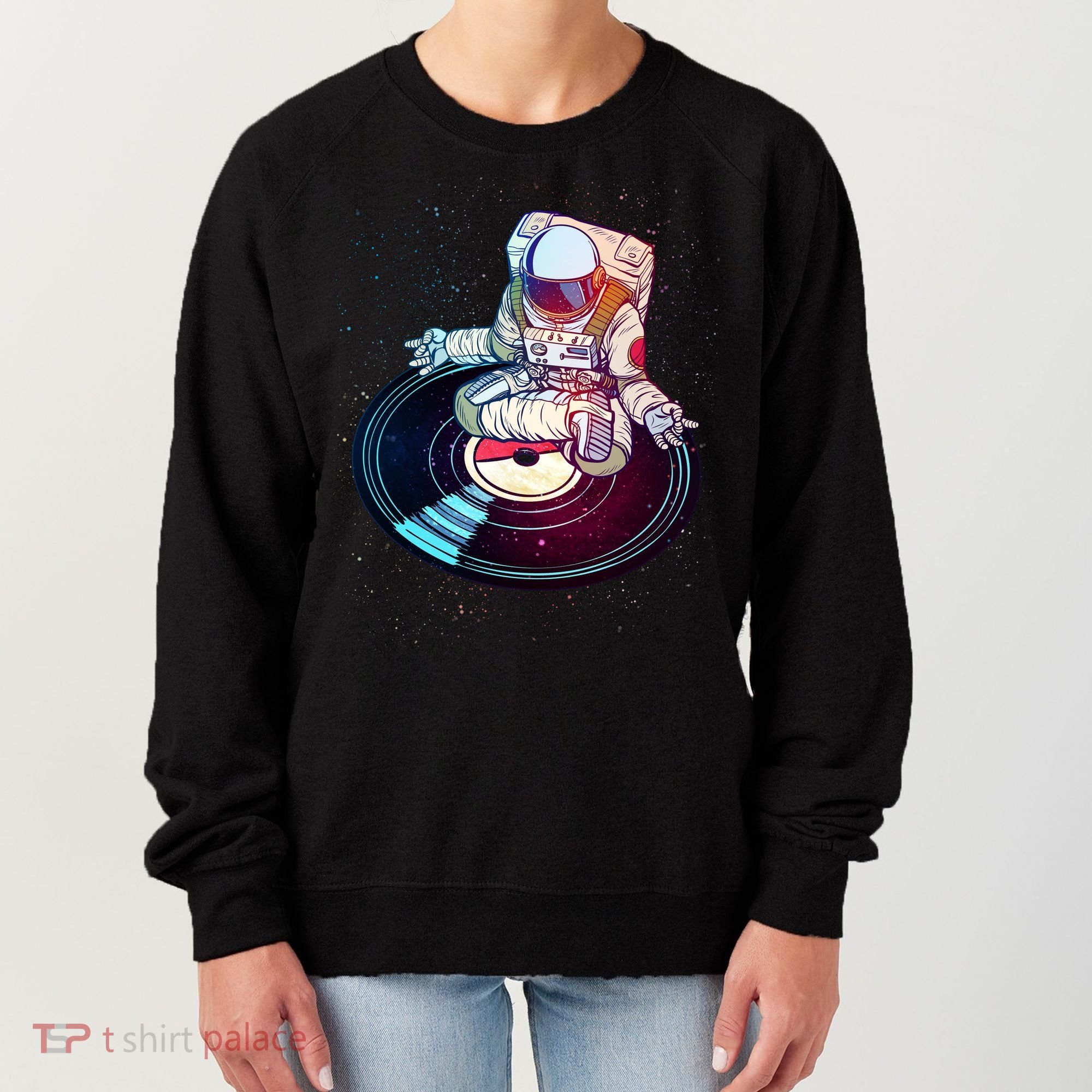 Astronaut Yoga Music Record Women's Sweatshirt