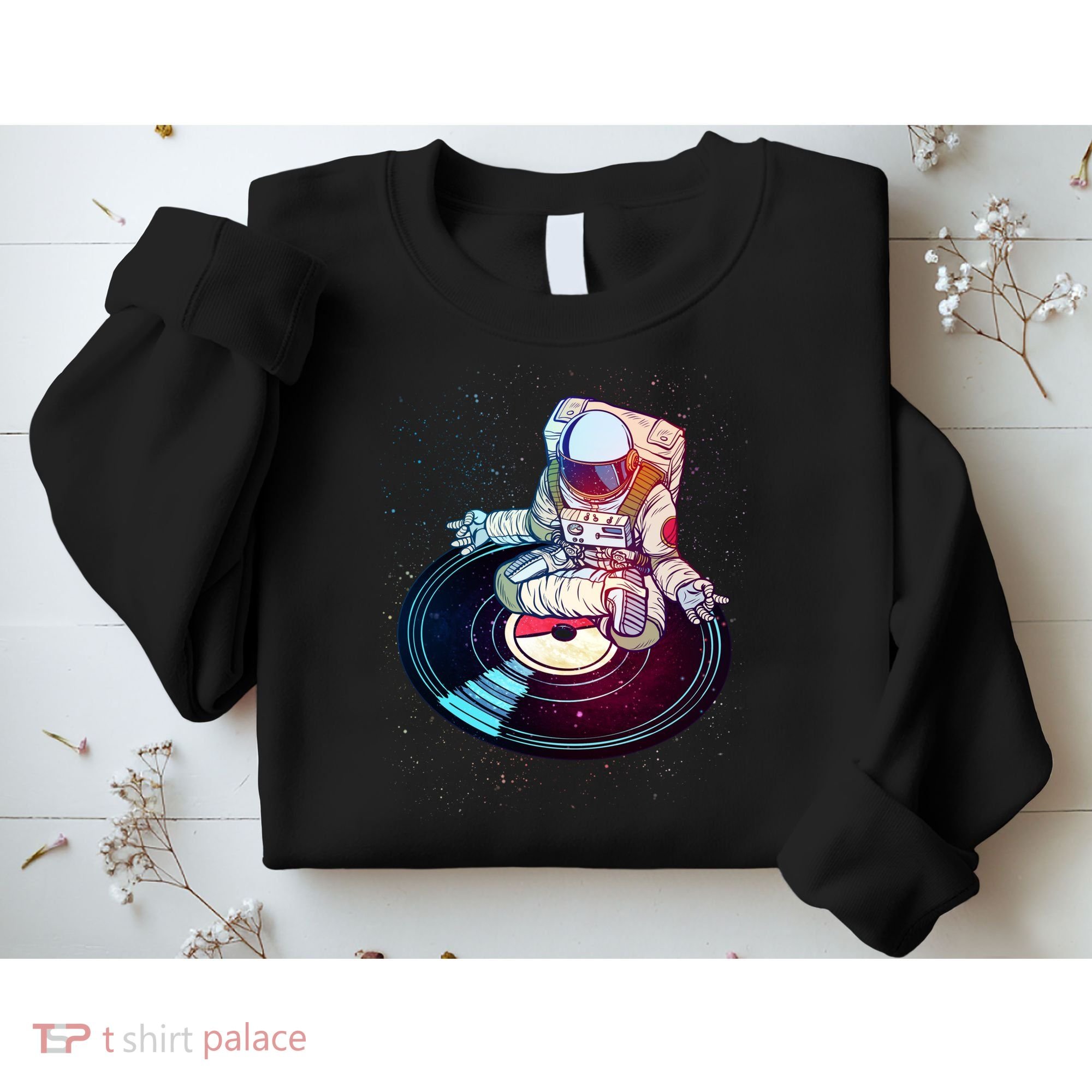 Astronaut Yoga Music Record Sweatshirt