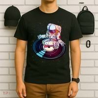 Astronaut Yoga Music Record T-Shirt thumb 6