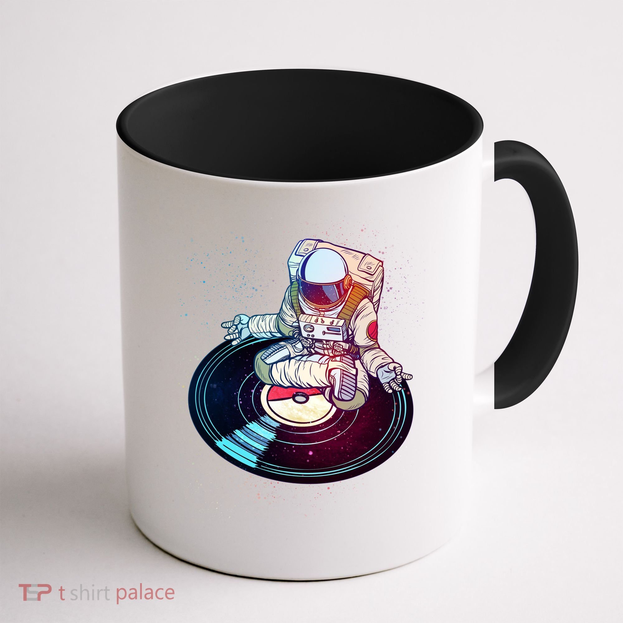Astronaut Yoga Music Record Coffee Mug