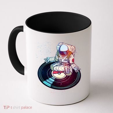 Astronaut Yoga Music Record Coffee Mug