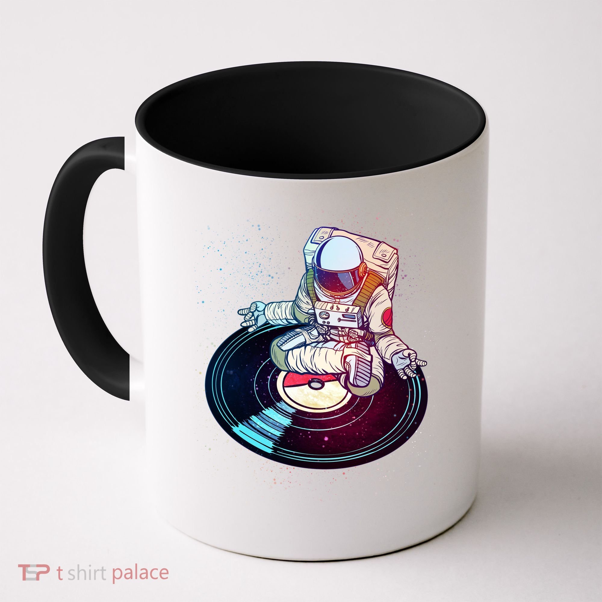 Astronaut Yoga Music Record Coffee Mug