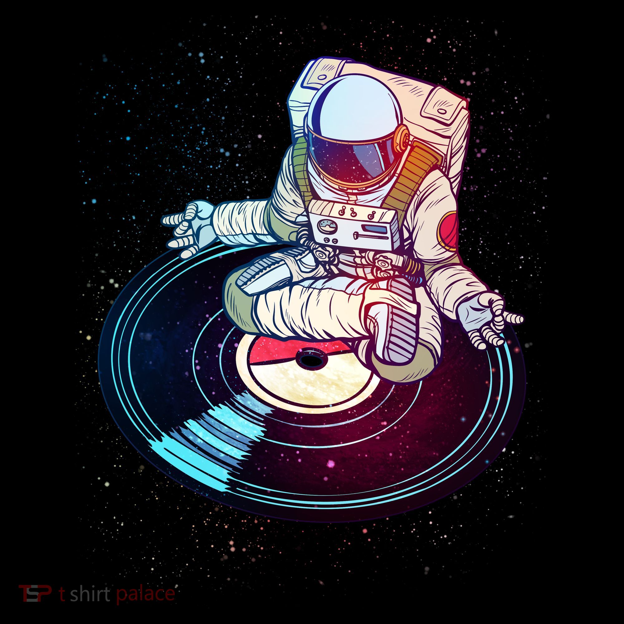 Astronaut Yoga Music Record Coaster