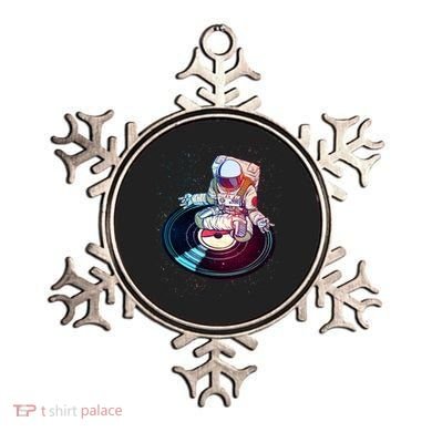 Astronaut Yoga Music Record Ornament