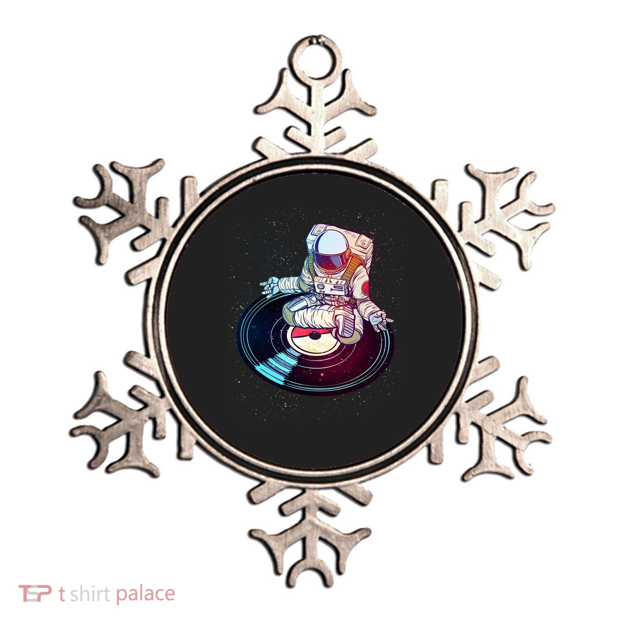 Astronaut Yoga Music Record Ornament
