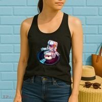 Astronaut Yoga Music Record Women's Tank Top thumb 2