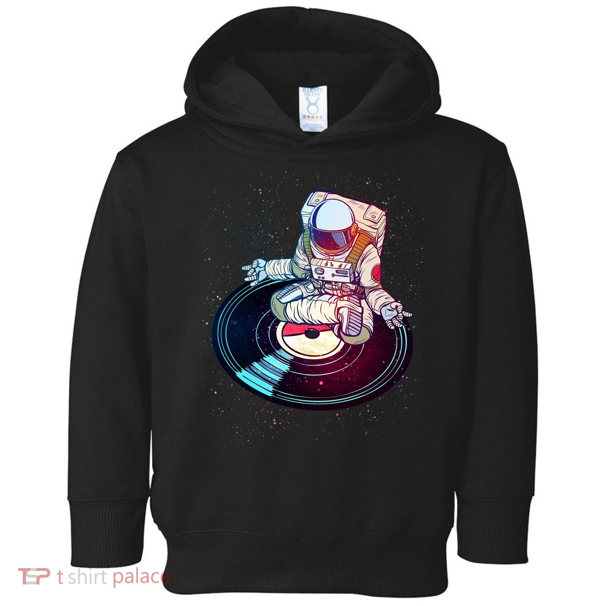 Astronaut Yoga Music Record Toddler Hoodie