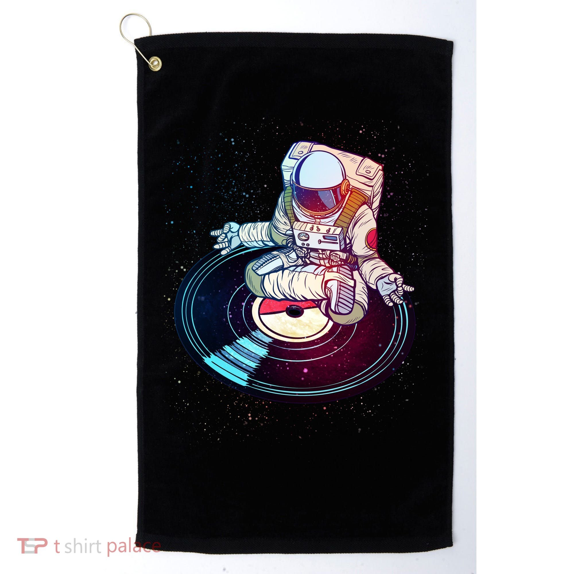 Astronaut Yoga Music Record Golf Towel