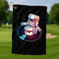 Astronaut Yoga Music Record Golf Towel thumb 1