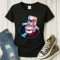 Astronaut Yoga Music Record Women's T-Shirt thumb 3