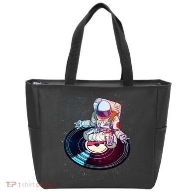 Astronaut Yoga Music Record Tote Bag