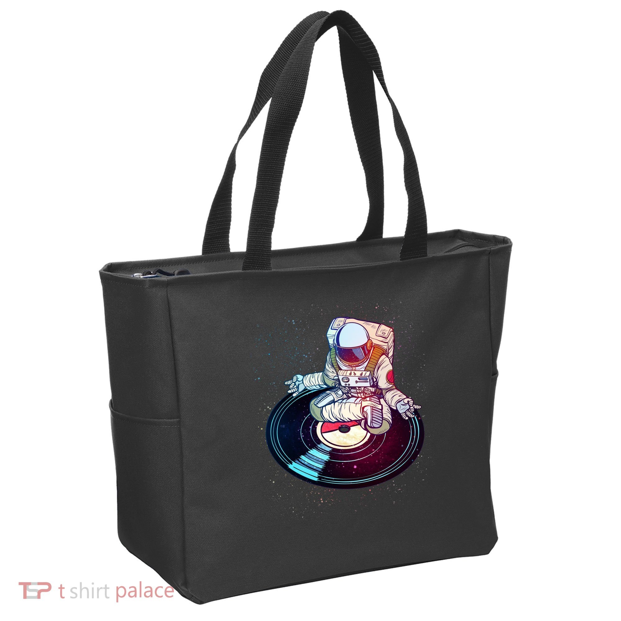 Astronaut Yoga Music Record Tote Bag