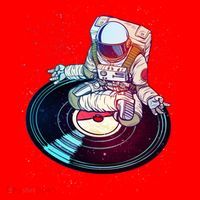 Astronaut Yoga Music Record Santa Hat thumb 1