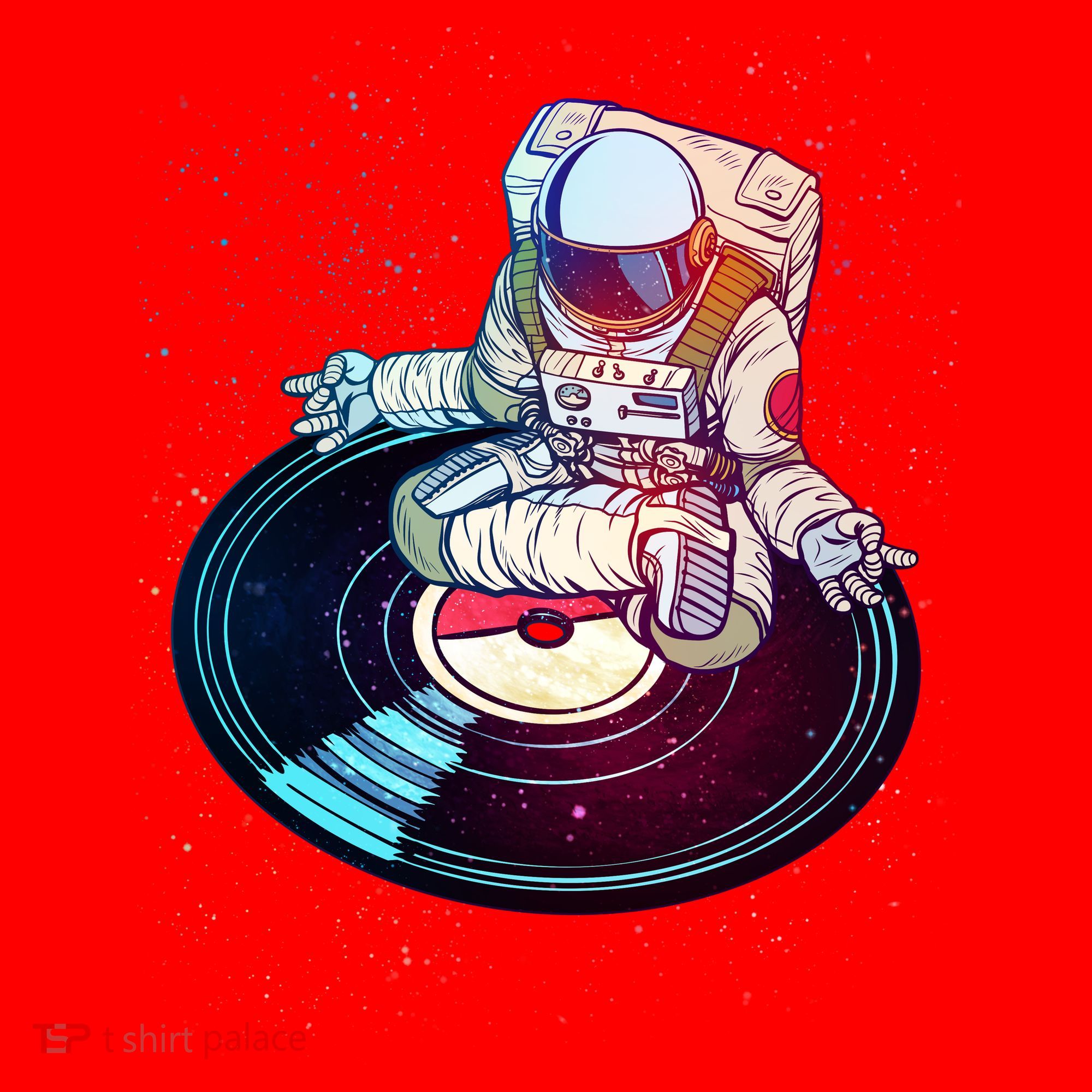 Astronaut Yoga Music Record Santa Hat