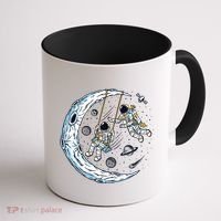 Astronauts Moon Swinging Coffee Mug thumb 1