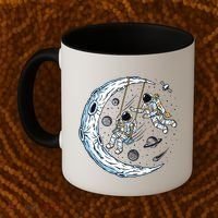 Astronauts Moon Swinging Coffee Mug thumb 2